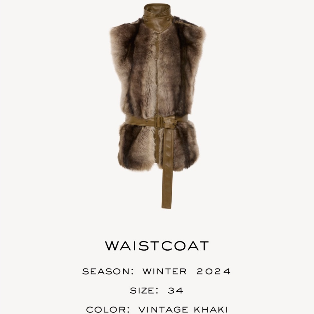 NWT Chloe women’s  lamb skin and shearling fur waistcoat.